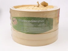 5 Tier 100% Bamboo Steamer Basket Set 10 Inch Free Shipping Gift Idea
