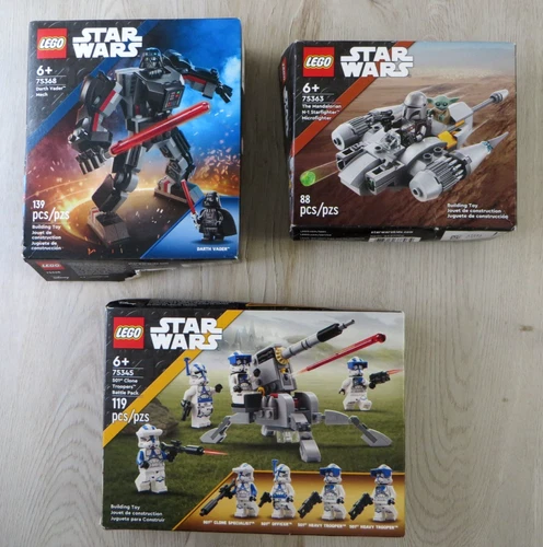 LEGO Star Wars Lot of Sets: 75345, 75363, 75368. 501st, Mandalorian, Vader Mech