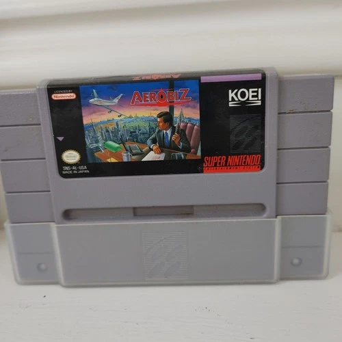 Aerobiz (Super Nintendo Entertainment System SNES, 1995) Cartridge And Manual