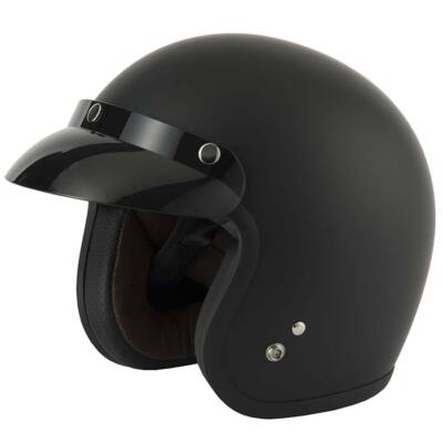 VCAN H586 Matt Schwarz Jethelm Slim Fit Cruiser Fahrer Motorrad Roller Helm