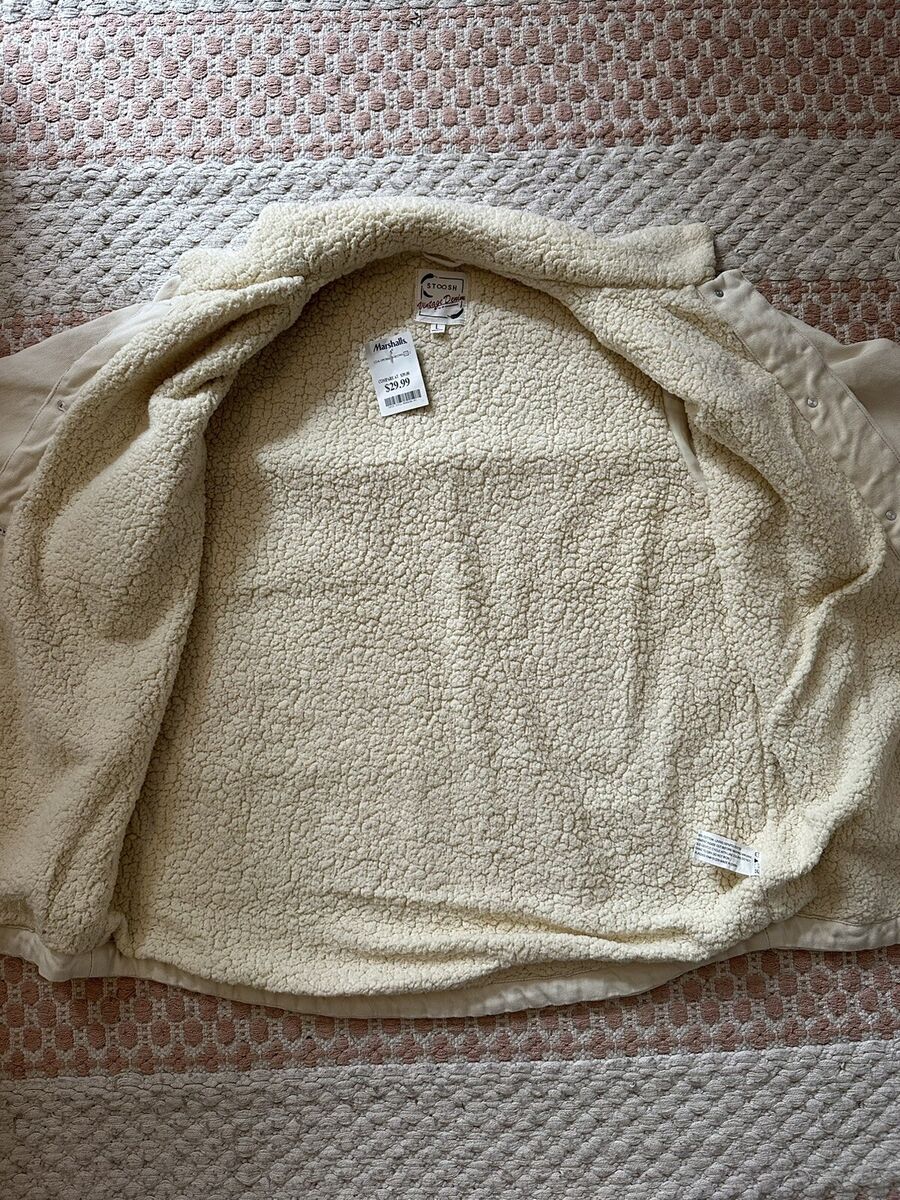 NWT Stoosh Vintage Denim Trendy Cream Button Up Sherpa Lined NWT Stoosh Vintage Denim Trendy Cream Button Up Sherpa Lined