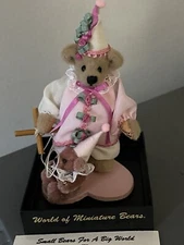 World Of Miniature Bears "Clown" & Puppet - #685 - Tina Richardson - 2002  Boxed