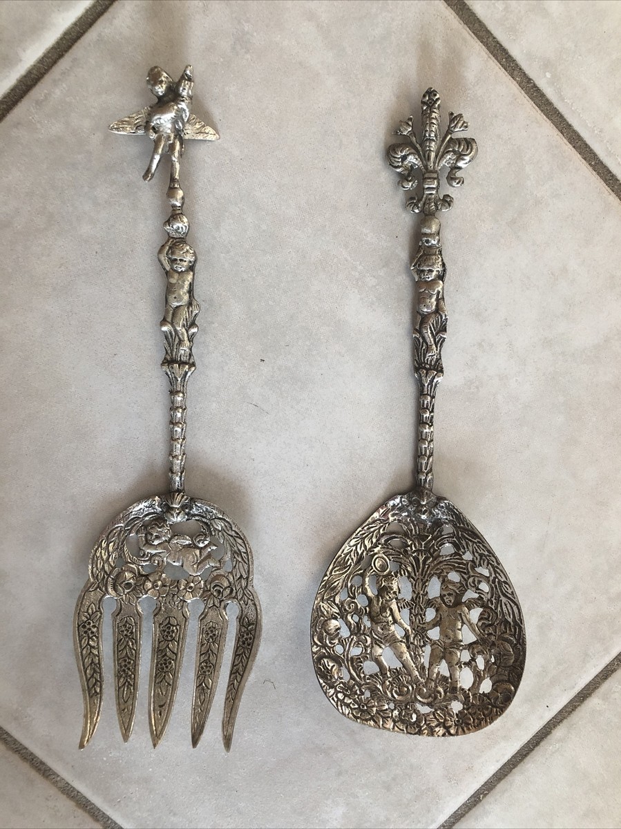 PARMA italy Fork art ヴィンテージジュエリー 6点 g57 Vintage Italy Gold Plated Serving Spoon and Fork Set | eBay