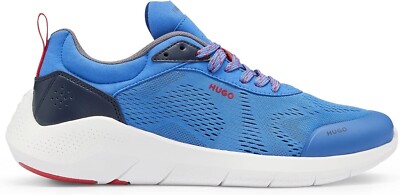 Herren Sportschuhe HUGO blau Freizeitschuhe mit Logo - Wayne Runn Größe 9