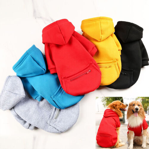 2 Leg Pet Dog Clothes Cat Puppy Coat Winter Hoodies Warm Sweater Jacket Clothing - Picture 1 of 17