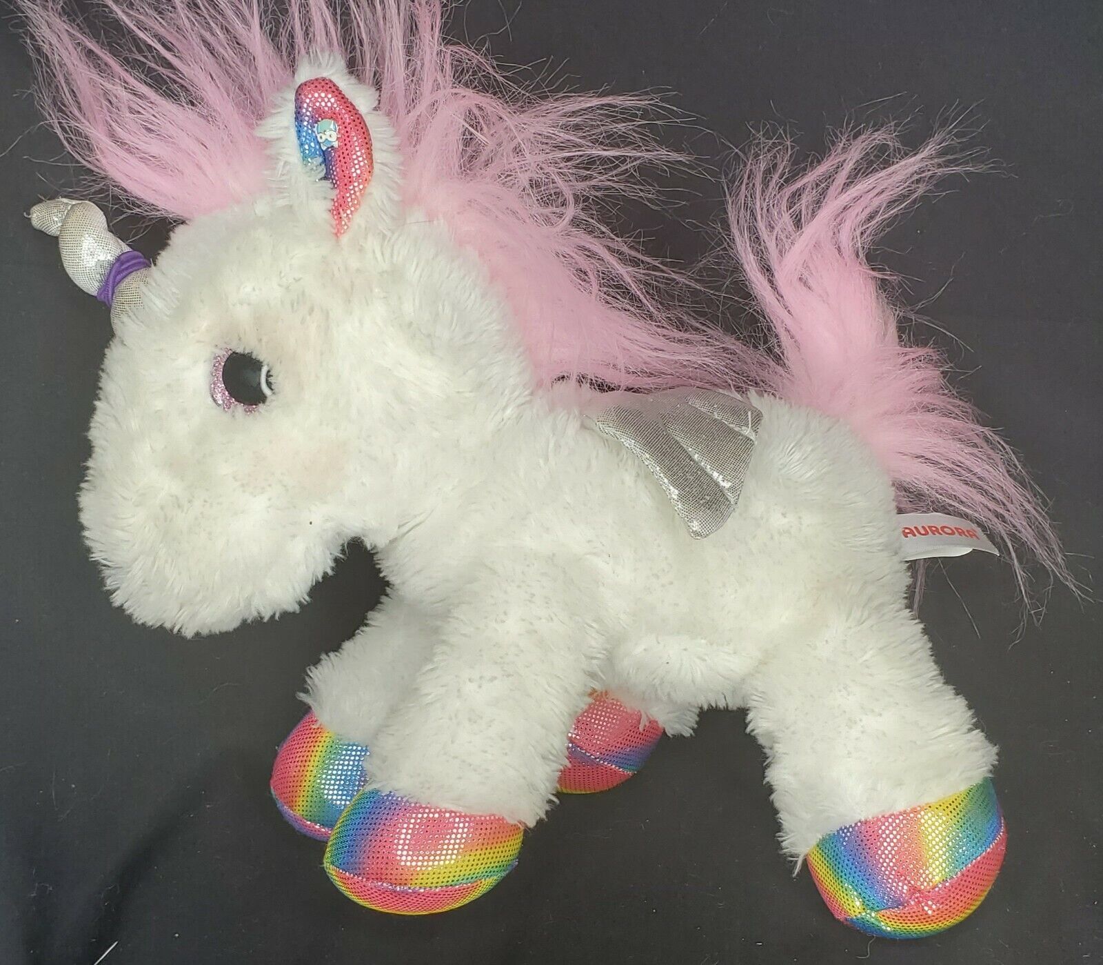 Aurora White Unicorn Rainbow Feet & Ears Pink Hair 12