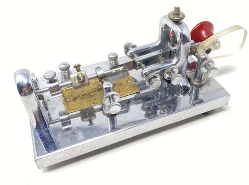 Vintage Vibroplex Original Deluxe Chrome Telegraph Key No. 187848 Chrome Plated