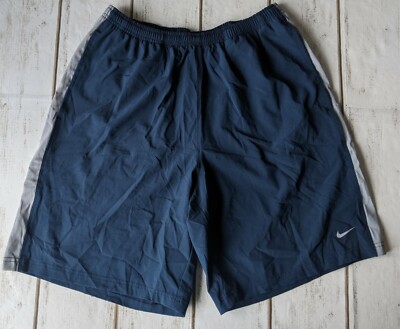 Nike Blue gray Men M shorts pockets drawstring Polyester Nylon lightweight 