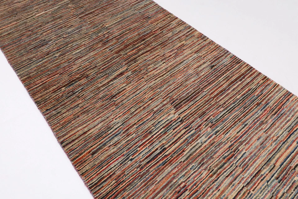 10 ft Hallway Tribal Gabbeh Runner Rug Afghan Hand Knotted Wool Bedroom Rug - Image 2 of 4