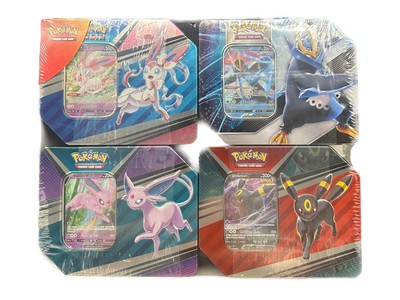 POKEMON TRADING CARDS TCG COSTCO 4 PACK TINS SET NIB SEALED  TYRANITAR