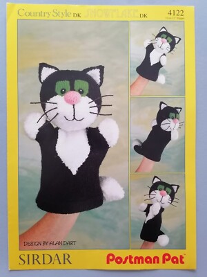 ALAN DART'S JESS (Postman Pat's Cat) Glove Puppet - SIRDAR Knitting Pattern 4122