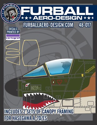 1/48 Furball ''A-7D/E Canopy Seal'' decals for the Hasegawa Kit
