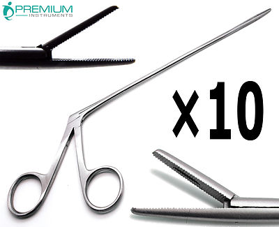 10 Pcs Ear ENT Forceps Alligators 8'' Surgical Serrated 1.6cm Jaws Premium Tools