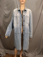 Lafayette 148 New York Corinthia Prestige Mid-length Denim Jacket Size Large