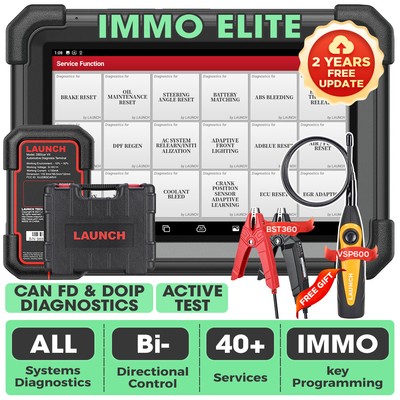 Launch X431 IMMO ELITE PLUS Key Programming Full System Diagnostic Scanner Tool