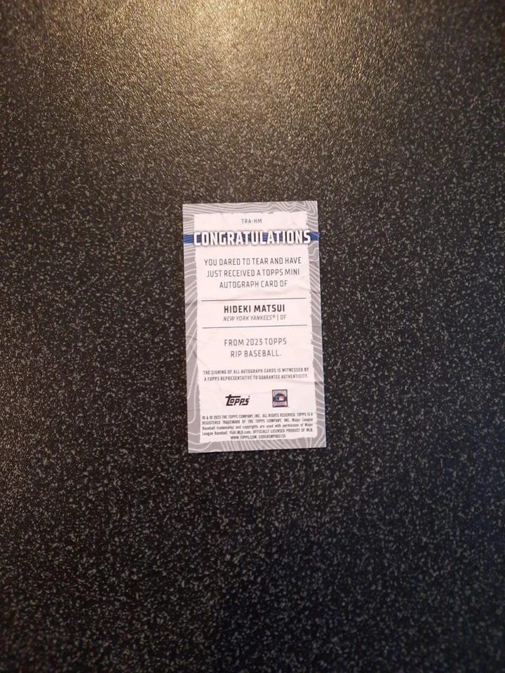 2023 Topps Rip Autographs #TRAHM Hideki Matsui AUTO 31/50 YANKEES - Image 4 of 4