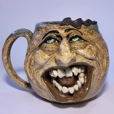 Ron Dahline Art Pottery Ugly Face Mug AMAZING!