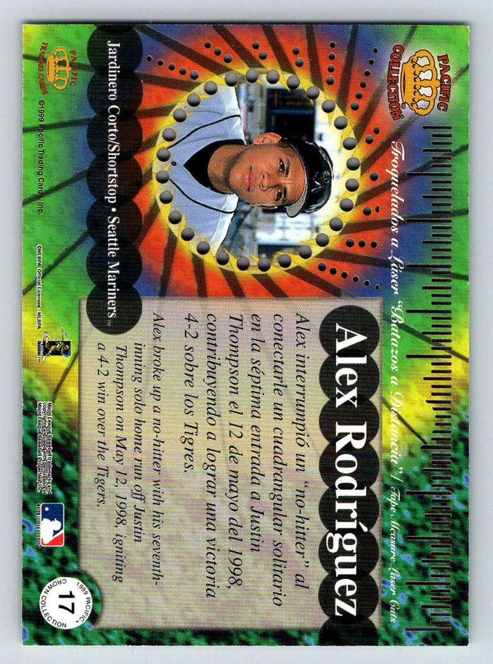 1999 Pacific Crown Collection Tape Measure #17 Alex Rodriguez - Image 2 of 2