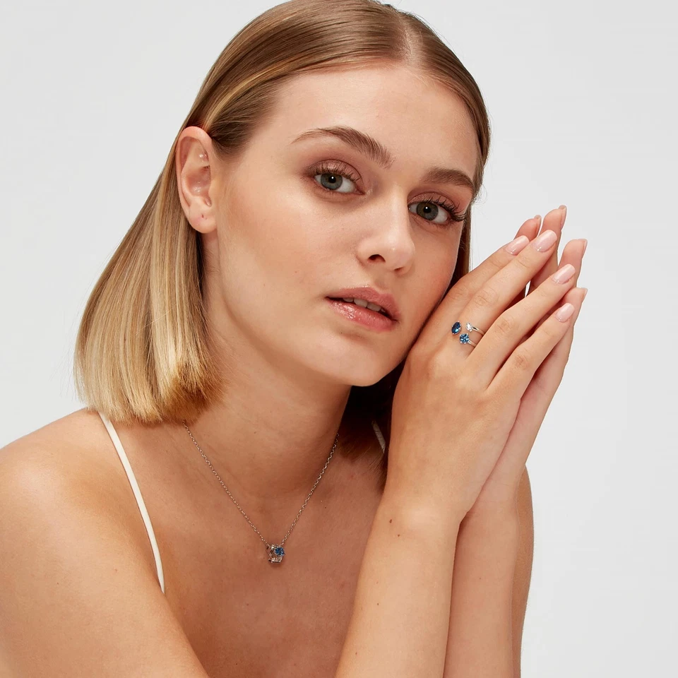 BROSWAY FANCY ANELLO DA DONNA IN ARGENTO 925 E ZIRCONI FFB10B FREEDOM BLUE N.14 - Immagine 3 di 4