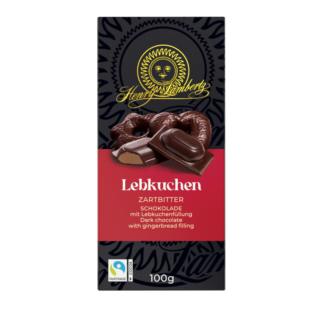 Henry Lambertz Barra de Chocolate Con Lebkuchenfüllung Zartbitter