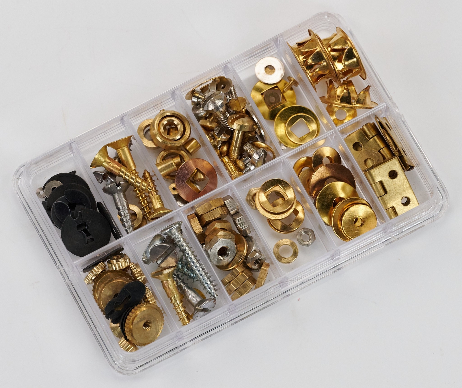 Clock repair kit parts, grommets screws fixing nuts washers hinges