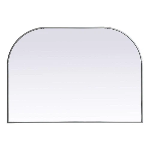 Elegant Decor Blaire 42x30" Arch Modern MDF Wood/Iron Mirror in Silver - Picture 1 of 9