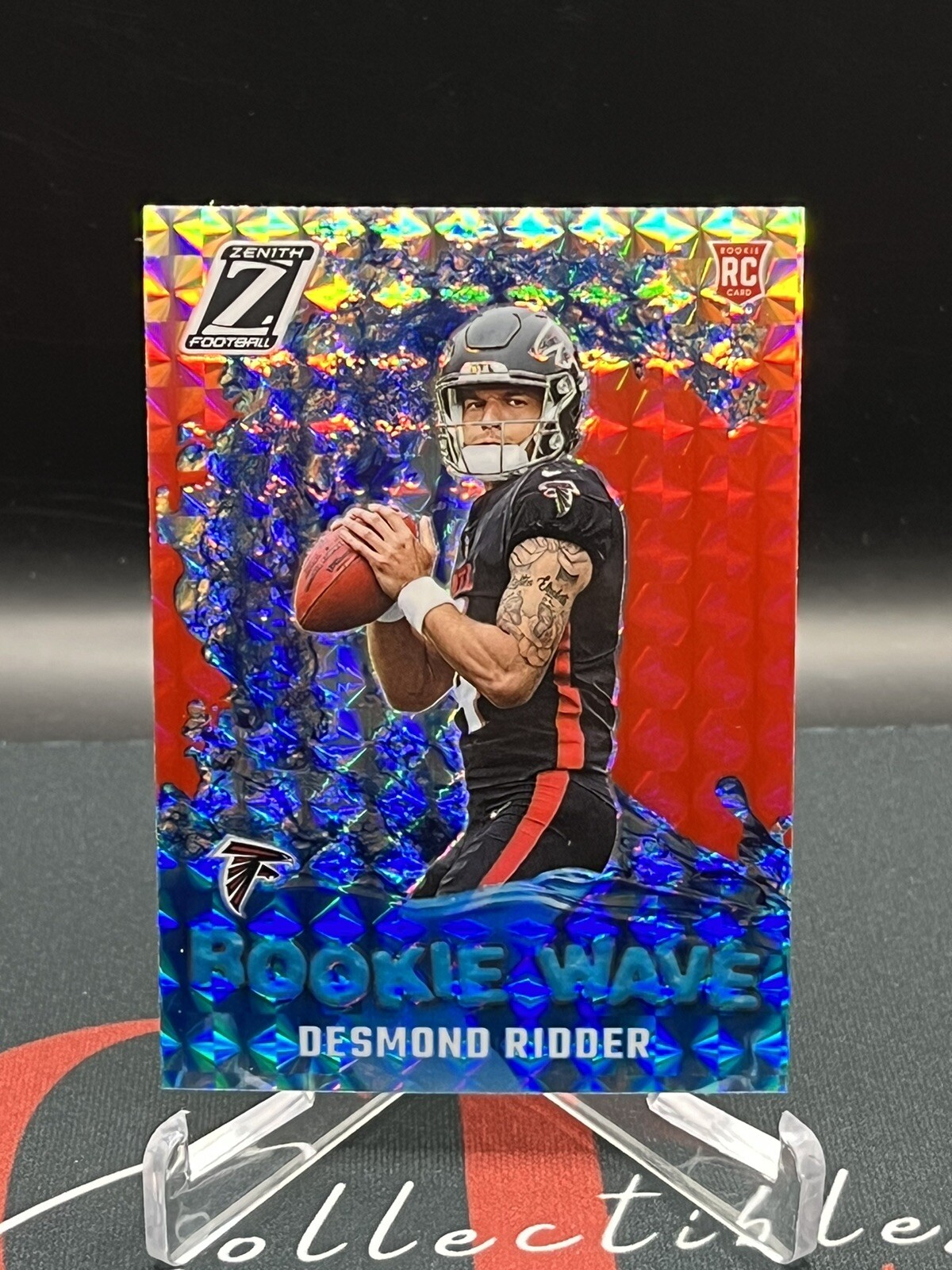 2022 Panini Zenith Desmond Ridder Rookie Wave Red Prizm RC #RW-DR Falcons
