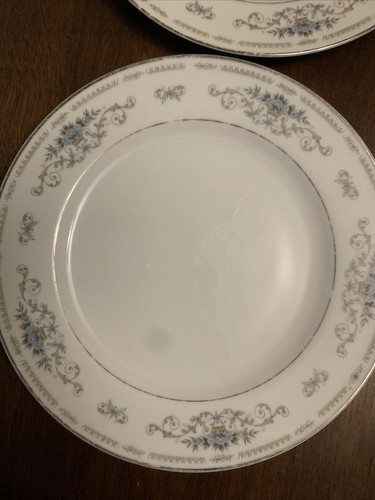 Diane Fine Porcelain China Japan Dinner Plate 10.25" Diameter Blue Silver Floral - Picture 2 of 5