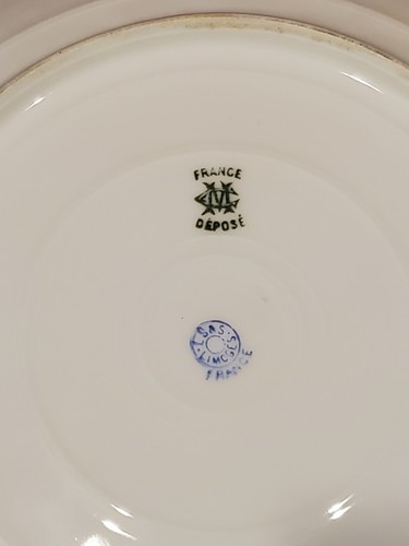 Charles Martin Depose Limoges France 9-1/4" Plate Floral Heavy Gold Trim - Picture 6 of 6