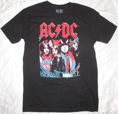 AC/DC Highway To Hell Black Light T-Shirt Men's Extra Large XL Official Metal