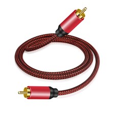 Digital Coaxial Audio Cable 3ft 1RCA Male to 1RCA Male Nylon Braided Subwoofer