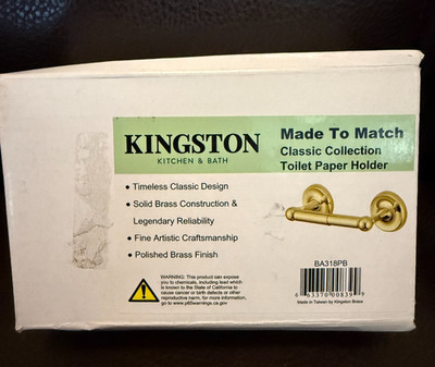 Kingston Classic Collection Toilet Paper Holder Polished Brass Finish NEW