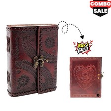 Genuine Leather Journal Diary  Handmade Notebook6x8, 200 Pages B1G1 Combo Set