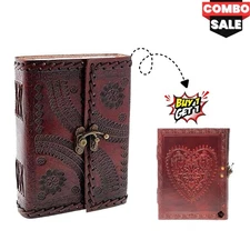 Genuine Leather Journal Diary–Handmade Notebook6x8, 200 Pages B1G1 Combo Set