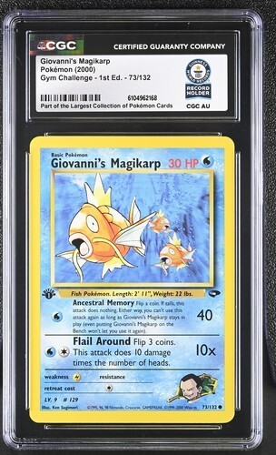 Giovanni's Magikarp (1st Edition) graded CGC 10 for sale on eBay