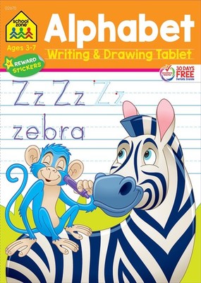 School Zone Alphabet Writing & Drawing Tablet Workbook: 96 Pages, Preschool,...