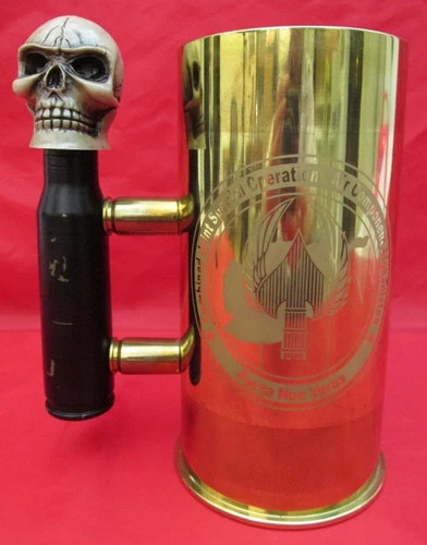 💣 105mm Brass Casing USAF Mug  💫 Afganistan Commemorative Trench Art Beer Mug