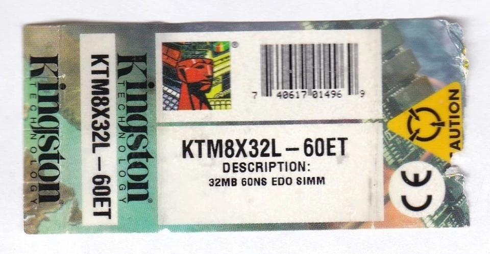 Kit de memoria RAM 64 MB 2x32 MB Kingston 72 pines Simm EDO KTM8X32L-60ET 60ns 8Mx32 5V Foto 3 de 4