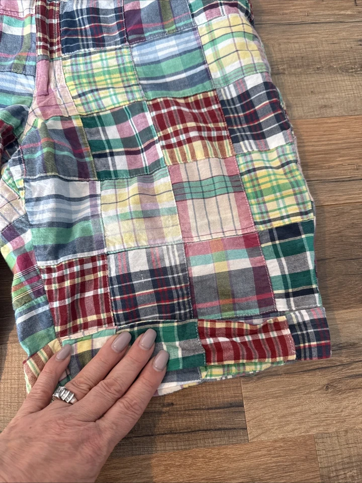 Bermudas a Cuadros Kim Rogers Patchwork Madras 12P Rosa Verde Foto 4 de 4