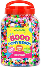 8000 Pcs Pony Beads Bulk for Bracelet Multi-Colored Making Beads for Hair Braid
