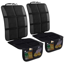 "Large Waterproof Car Seat Protectors with Organizer Pockets - 2 Pack"