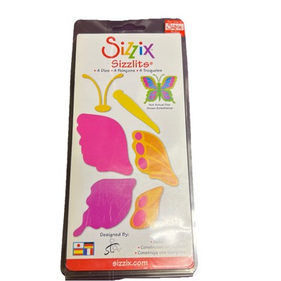Sizzix Sizzlits Build A Butterfly Set #654785 - 4 Dies Body Wings Bug - Retired