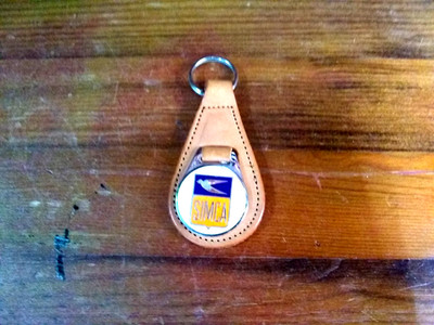 SIMCA LEATHER KEYRING, VINTAGE ORIGINAL MELSOM OF ENGLAND, RALLYE, ARONDE ,NOS