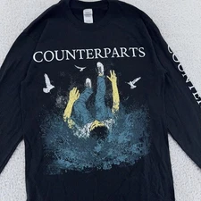 Counterparts The Current Will Carry Us Away T-Shirt S Long Sleeve Punk Band Tee