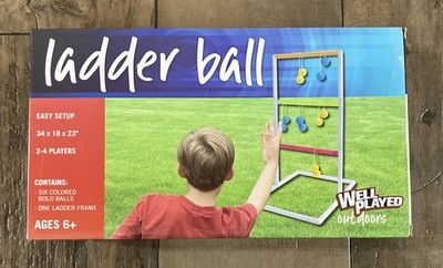 Ladder Ball Game Set Outdoor Lawn Toss 34x18x23  2-4 Players Ages 6+
