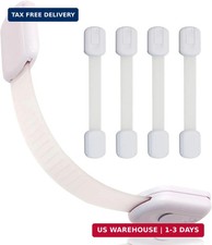 Cabinet Locks Baby Proofing 4 Pack, Child Safety Strap Locks for Drawer Cupboard