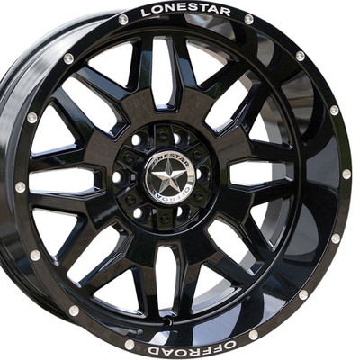 (4) 22'' RAM 1500 Wheels Black Lonestar Renegade Wheels 22x12 6x139.7 Fits 2019+