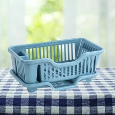 Dish Drainer Dish Organizer Cutlery Holder Blue