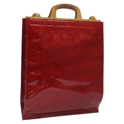 LOUIS VUITTON Monogram Vernis Stanton Tote Bag Red M91078 LV Auth EC405