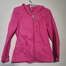 Columbia Pink Hooded Windbreaker Jacket Youth Girls XXS Lightweight Rain Shell